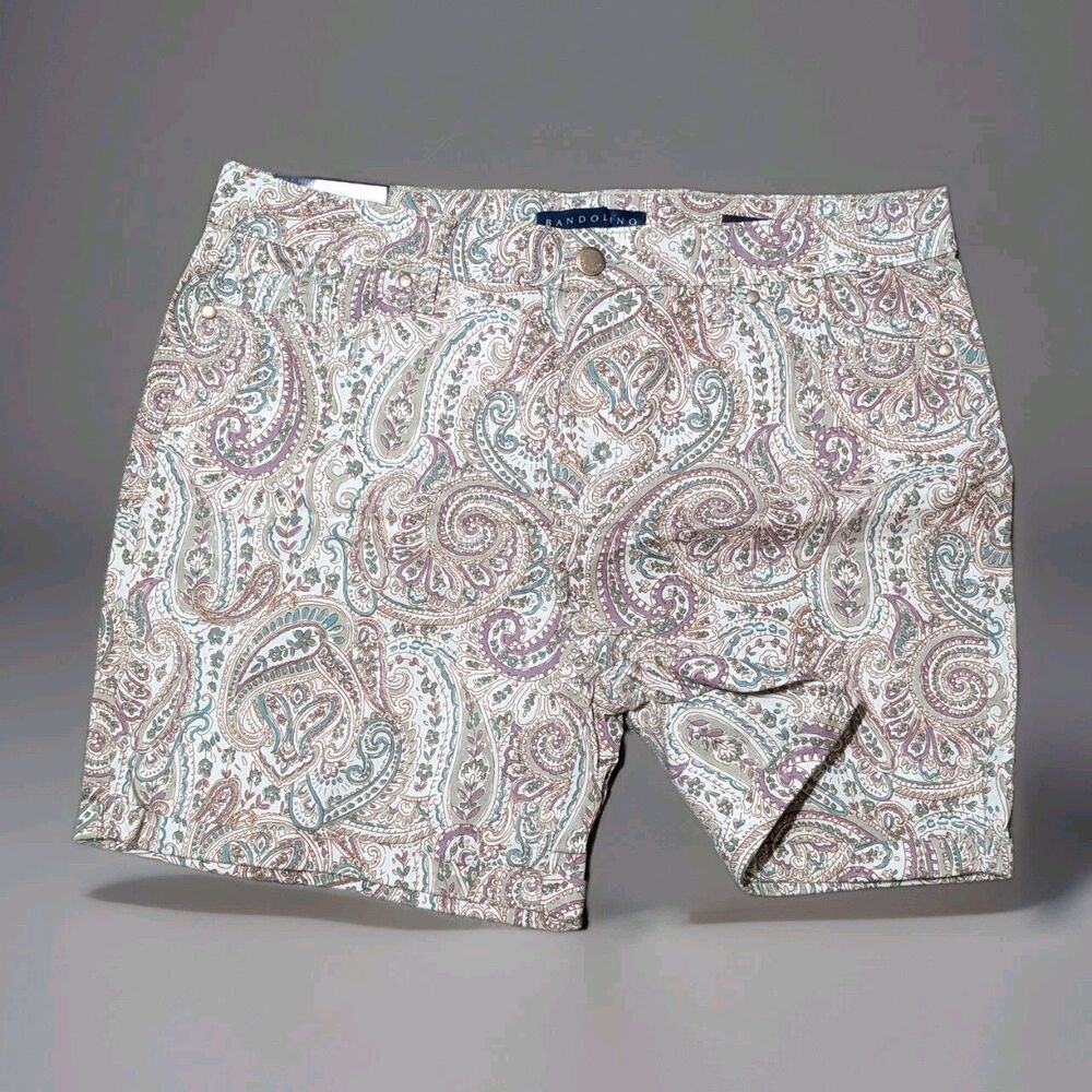NWT Bandolino Amy Bermuda Shorts Paisley Stretch Modern Fit Tummy Slimming 14